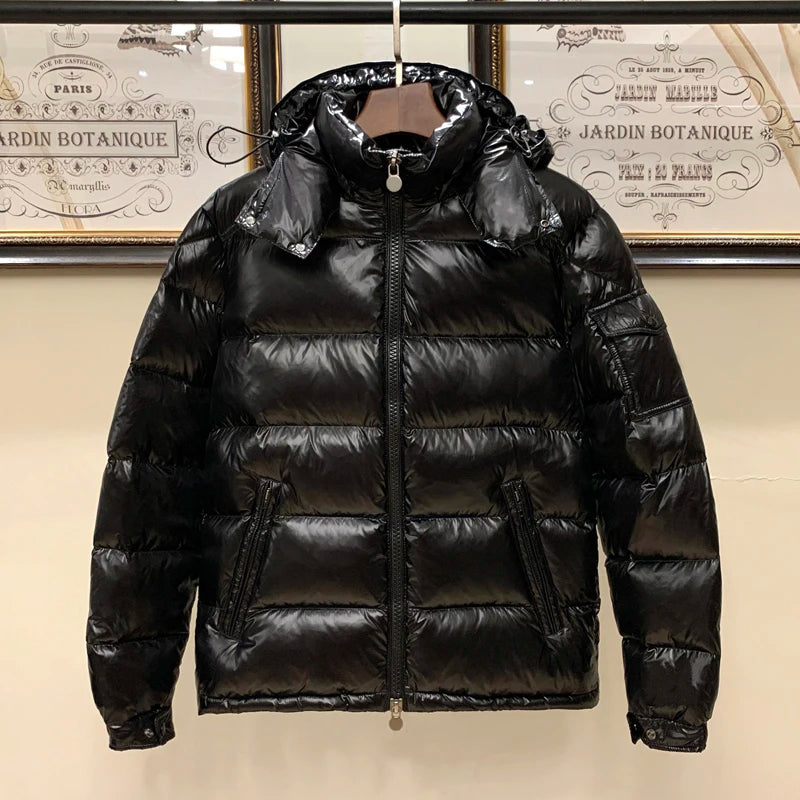 Shiny Bubble Thick Parka Winter Shiny Brand New Winter Fashion Clothing Hooded Man Jackets Short Male Quilted Padded Coat