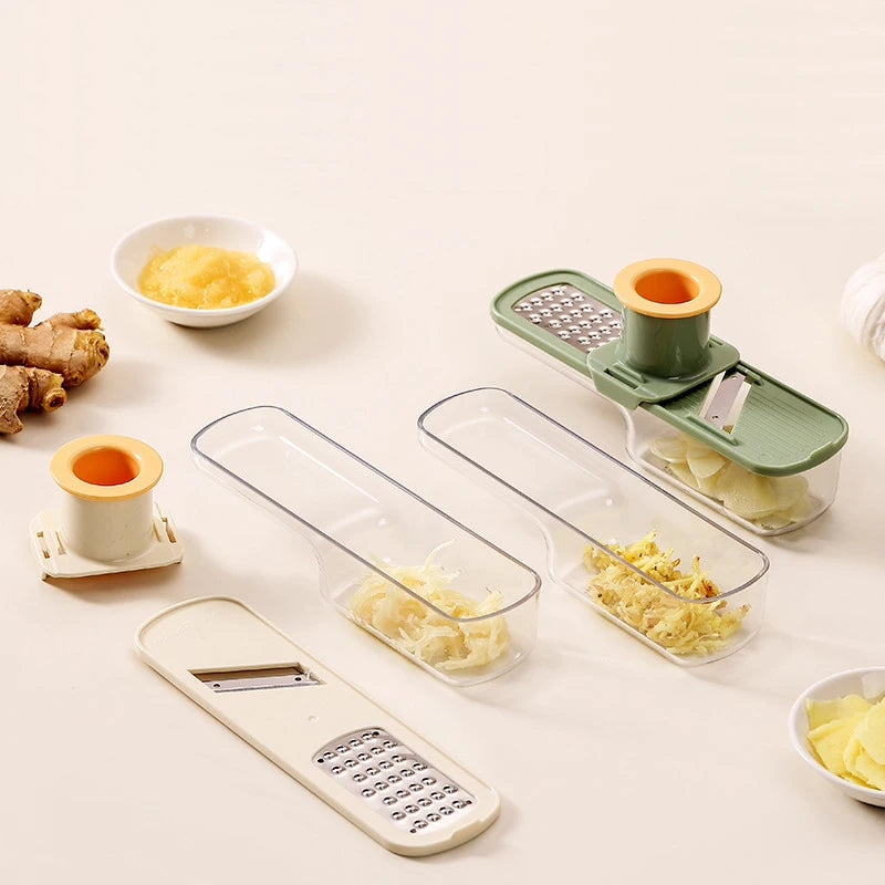Vegetable Cutter Multifunctional Kitchen Tool, 3-in-1 Food Chopper for Tomato Carrot Cheese Onion, Handheld Slicer Dicer Grater