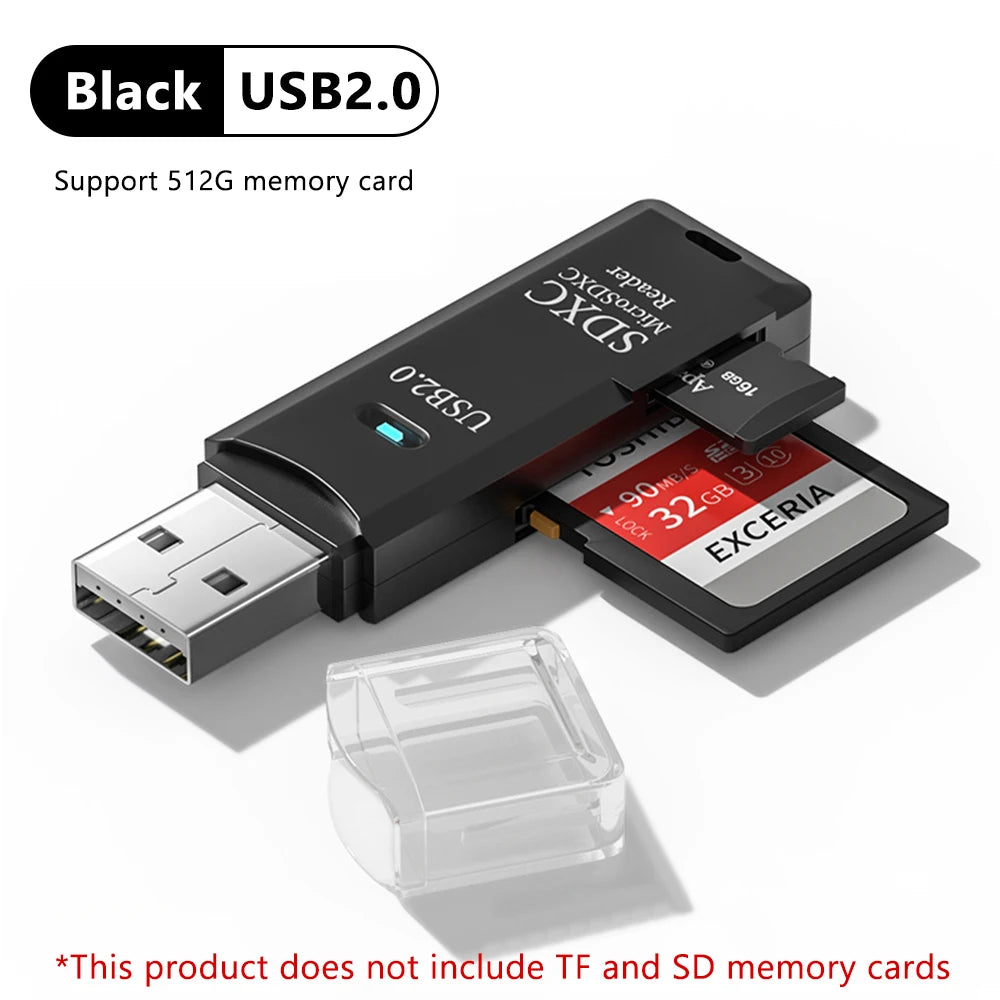 2-in-1 USB Kartenleser – USB 3.0 & 2.0, Micro SD & TF Karte